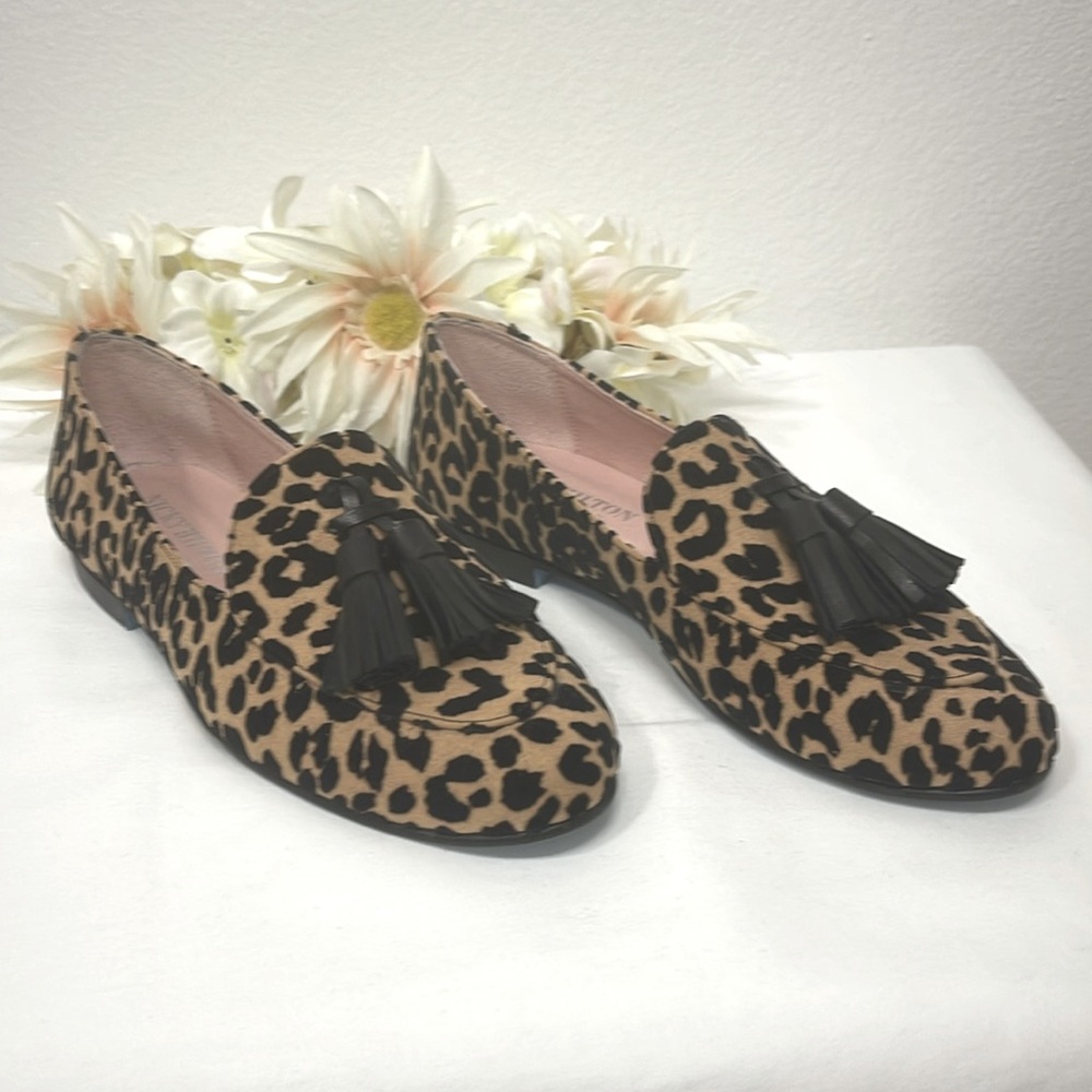 French Sole Stacy Beige Ballet Flat Leopard Print Size 5 NWT